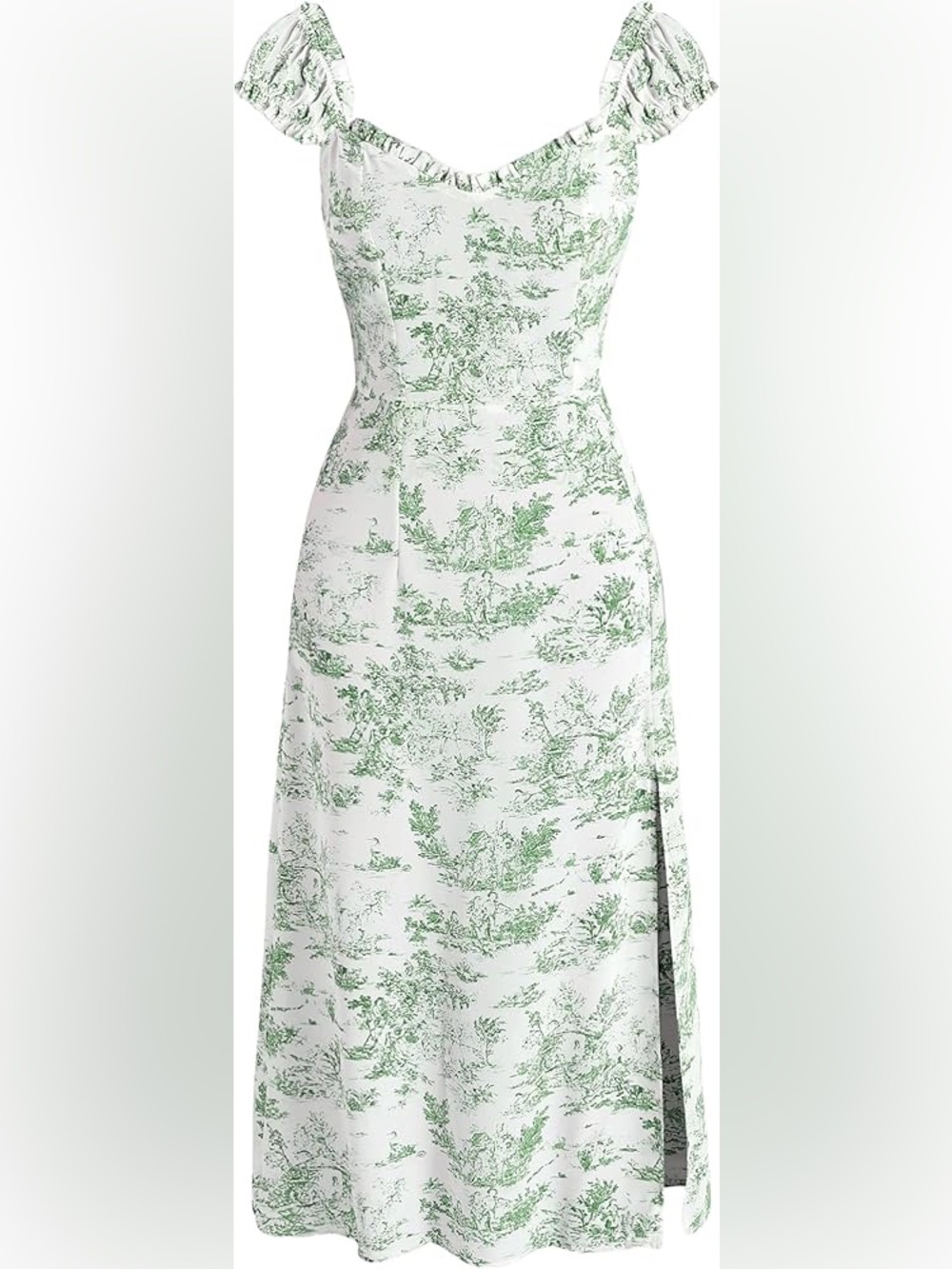 NWT Cider Green Toile Print Midi Dress